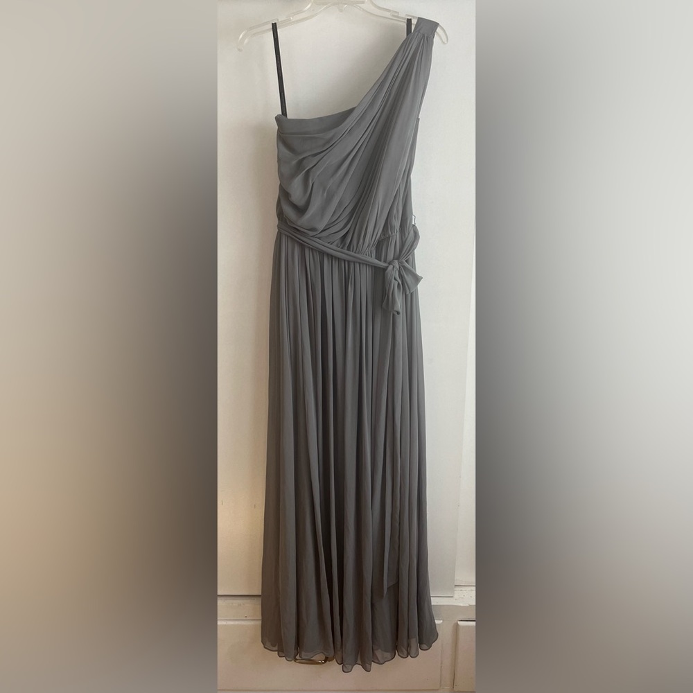 Dessy collection grey formal dress